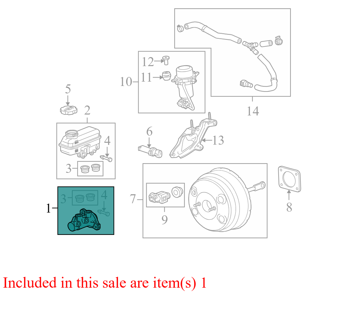 20990924 2010-2017 GMC Terrain Brake Master Cylinder 2.4L Used 20990924 OEM