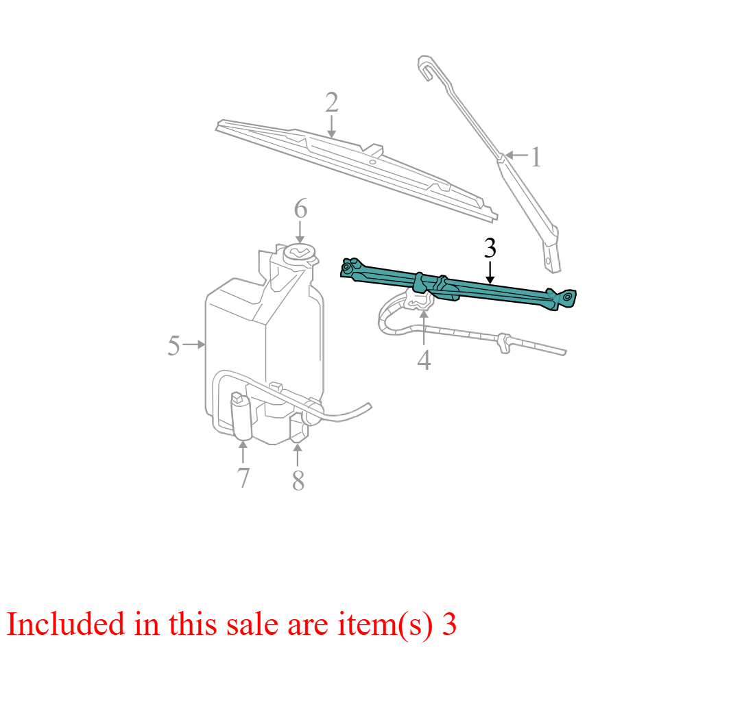 55077098AL 2004-2008 Dodge Ram 1500 Windshield Wiper Linkage Used 55077098AL OEM
