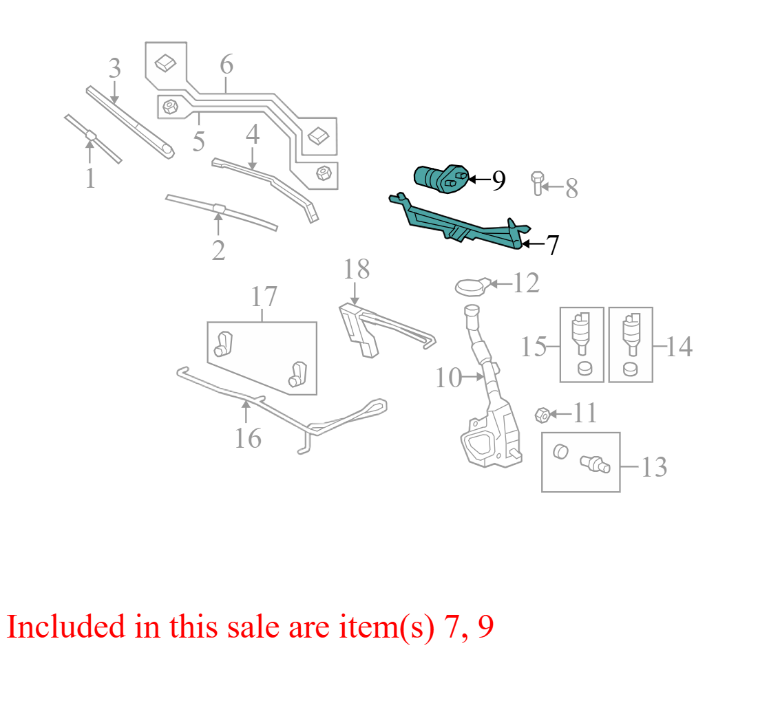 15268609 2012-2017 Buick Enclave Windshield Wiper Motor W/ Linkage Used 15268609 OEM