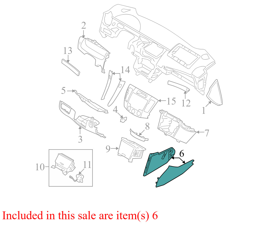 847753K010 2009-2010 Hyundai Sonata FR Instrument Panel Side Cover Used 847753K010 OEM