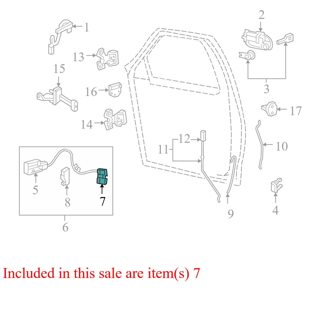 6C3Z2521812A 2005-2008 Ford F-150 Passenger FR Door Latch Assembly Used 6C3Z2521812A OEM