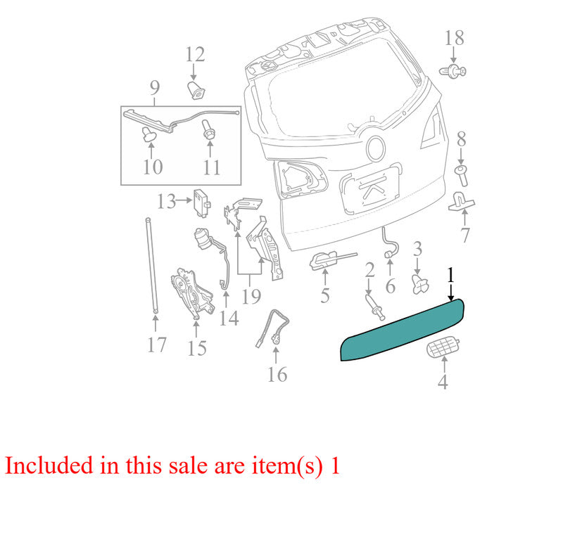 23374287 2008-2012 Buick Enclave Rear Liftgate Latch Handle Used 23374287 OEM