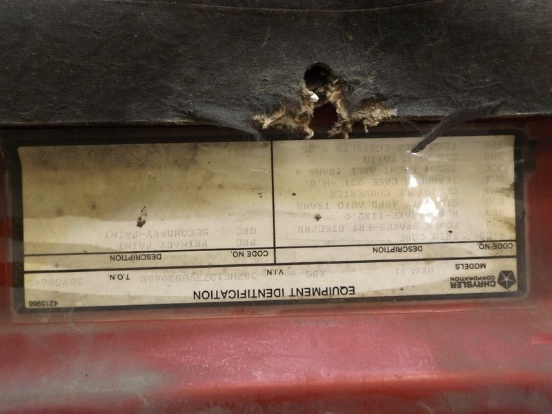 1994-1997 Dodge Ram 1500 Front Hood Panel Used OEM