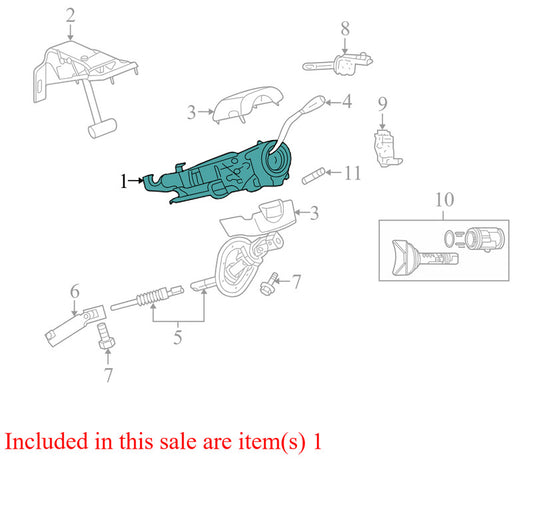 5057493AA 06 Dodge Ram 1500 Steering Column W/O Radio Controls (Damaged Key) 5057493AA OEM