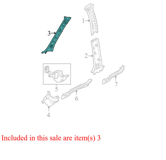 5L847803513AKW 2005-2006 Mazda Tribute FL Body A-Pillar Trim Panel Used 5L847803513AKW OEM