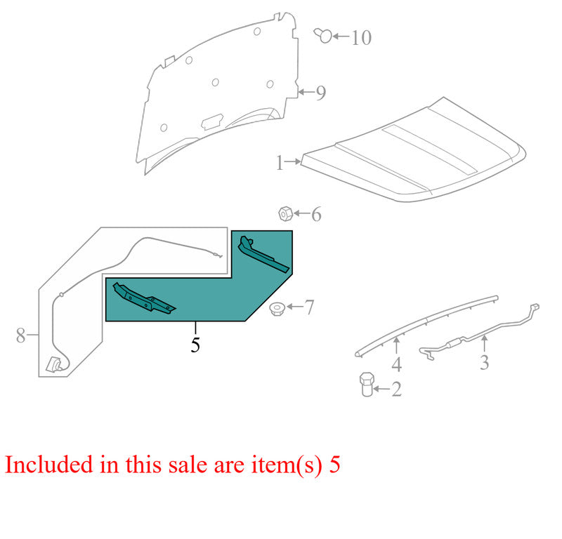 55360897AG 2009-2011 Dodge Nitro Driver FL Passenger FR Hood Hinge Used 55360897AG OEM
