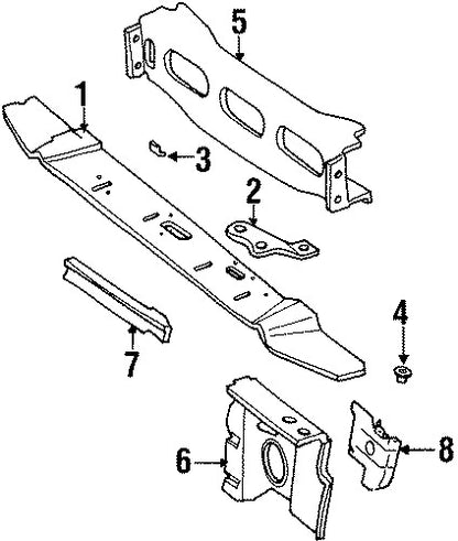55235830AA 1997-2001 Jeep Cherokee Radiator Support Tie Bar 55235830AA 