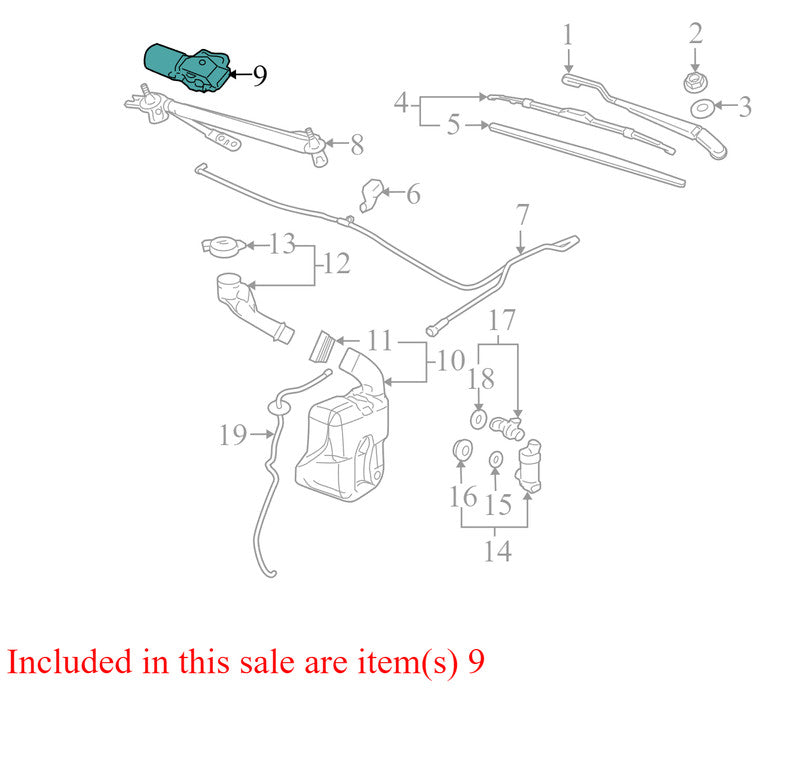 20907861 2005-2010 Pontiac G6 Windshield Wiper Motor and Transmission Used OEM 20907861