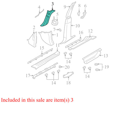 4L1Z7803599AAA 2003-2006 Ford Expedition Driver Left A Pillar Trim Used OEM 2L1478025A83