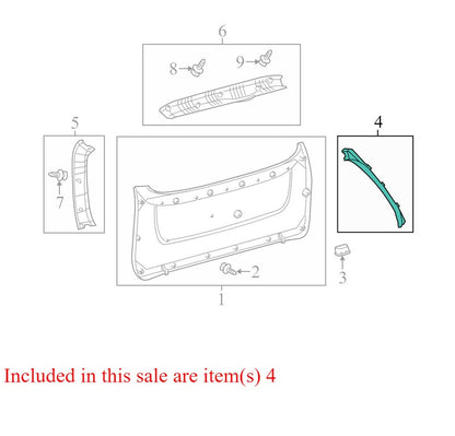 6793708020E0 2011-2014 Toyota Sienna Right Upper Liftgate Trim Used OEM 67937-08020