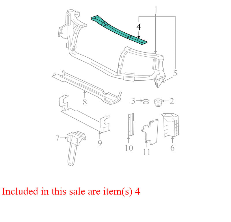 15176209 2002-2009 Oldsmobile Bravada Radiator Support Tie Bar Used OEM 15176209