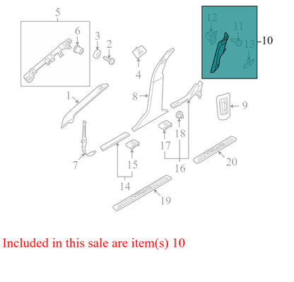 39820708 2010-2016 Volvo XC70 Passenger RH C Pillar Trim Used OEM 39820708