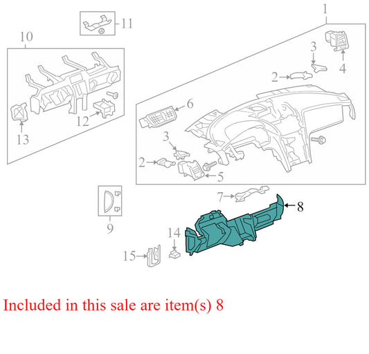 22868402 2011-2012 Chevrolet Traverse Dashboard Panel 22868402 OEM USED (CRACKED TAB)