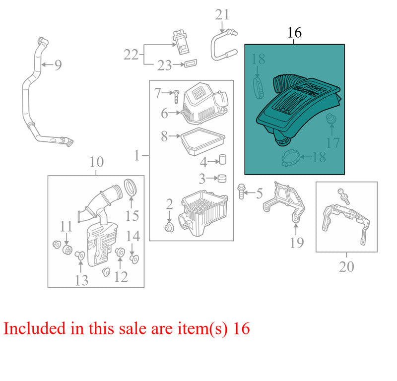 20920721 2010-2017 GMC Terrain Engine Air Intake Resonator 2.4L Used 20920721 OEM