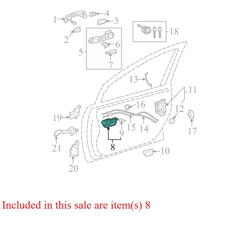 6920547020B2 2004-2009 Toyota Prius Passenger FR Interior Door Handle Used OEM 6920547020B2