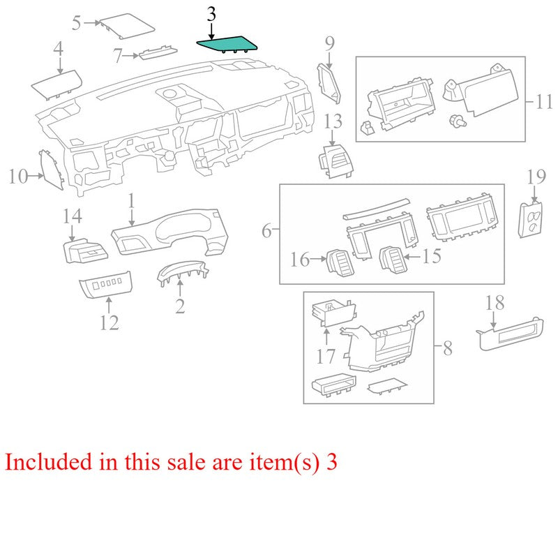 5547308010C0 2011-2014 Toyota Sienna Passenger Side Speaker Grille Cover Used OEM 5547308010C