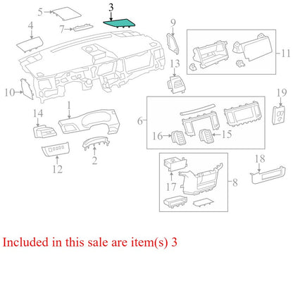 5547308010C0 2011-2014 Toyota Sienna Passenger Side Speaker Grille Cover Used OEM 5547308010C