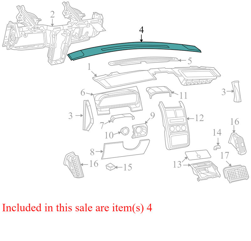 1CB64DK7AE 2009-2010 Dodge Journey Defroster Trim Panel Used OEM 1CB46XDVAE