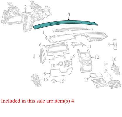 1CB64DK7AE 2009-2010 Dodge Journey Defroster Trim Panel Used OEM 1CB46XDVAE