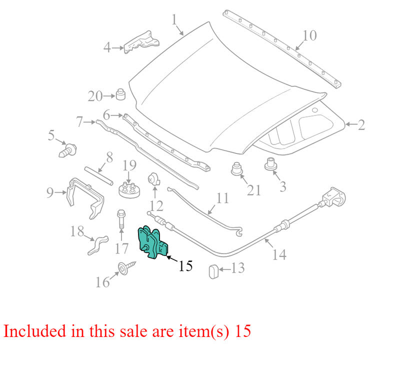 8L8Z16700A 2008-2012 Ford Escape Front Hood Latch Used OEM 8L8A16700M0N6E