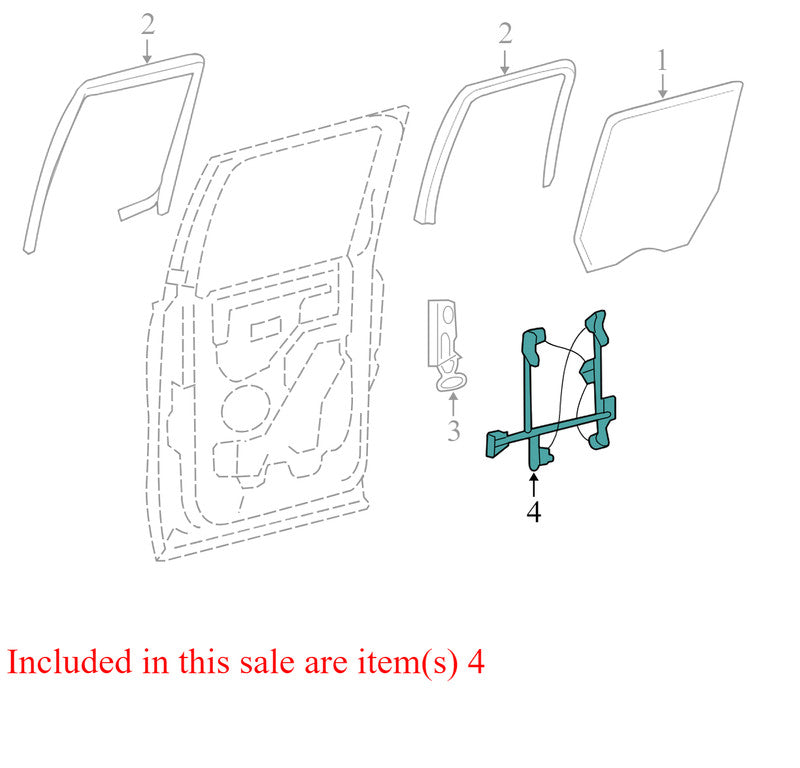 6L3Z1627001AA 2004-2008 F-150 Passenger Rear Right Window Regulator Used OEM 6L3Z1627001AA