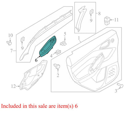 1085503X 2012-2018 Ford Focus Passenger RL Door Window Switch Bezel Used CV6Z14527AA OEM