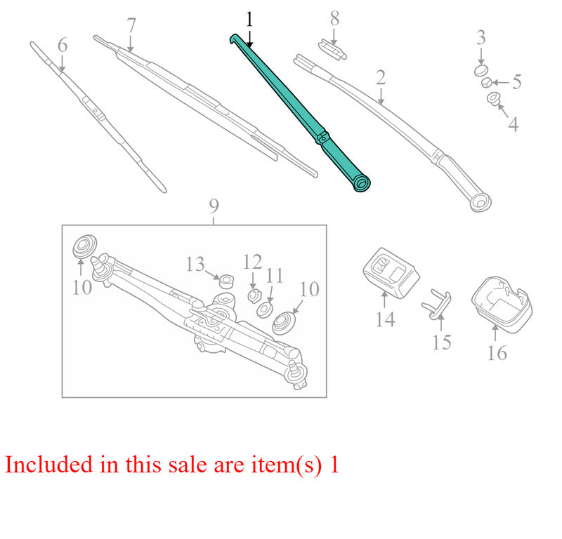 61617007128 2002-2006 BMW 325xi Passenger FR Windshield Wiper Arm Used OEM 61617007128