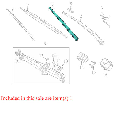 61617007128 2002-2006 BMW 325xi Passenger FR Windshield Wiper Arm Used OEM 61617007128