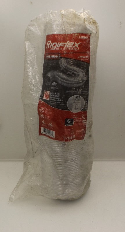  Lambro Rigiflex Semi-Rigid Dryer Duct Vent 4" x 8 ft. 1790033 All Metal Design