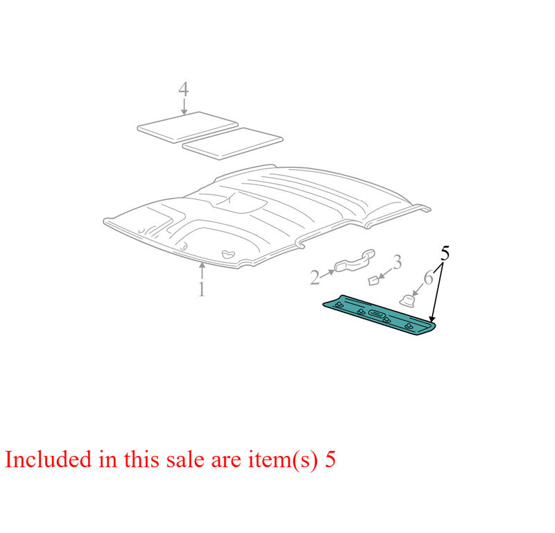 15729287 1998-2005 Chevrolet Blazer Interior Roof Trim W/ Dome Light Used OEM 15729284