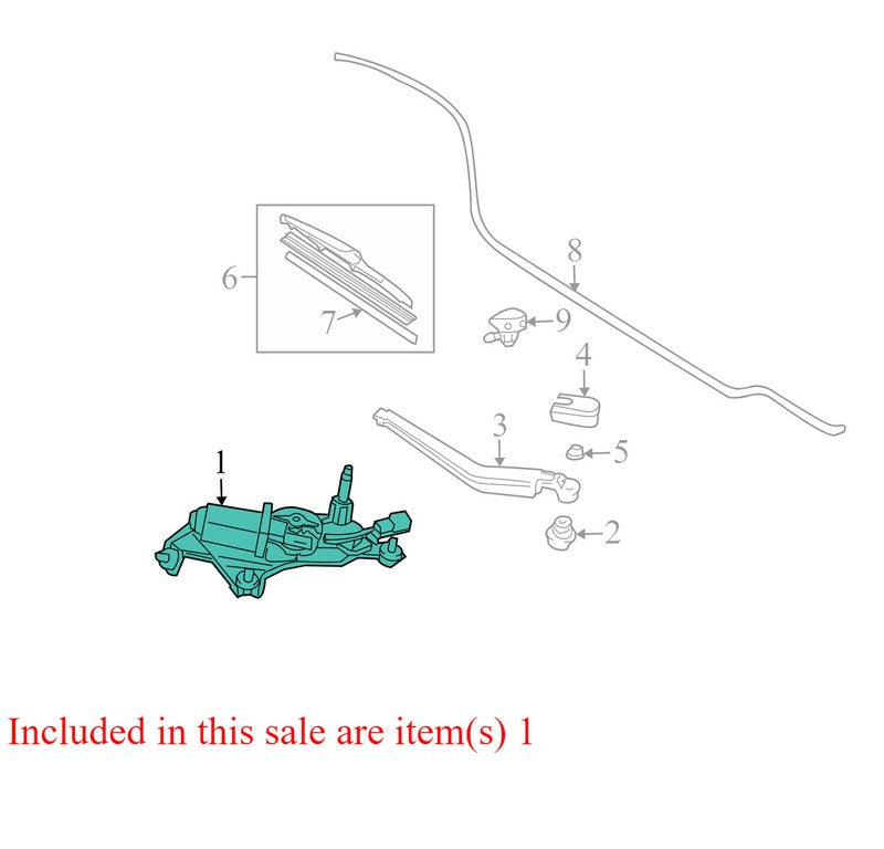 8513047010 2004-2009 Toyota Prius Back Glass Wiper Motor Used OEM 85130-47010