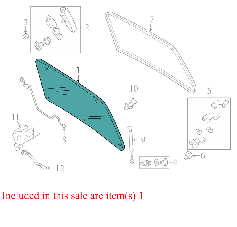 2L8Z7842006CA 2002-2007 Ford Escape Rear Liftgate Glass Used OEM 2L8Z7842006CA
