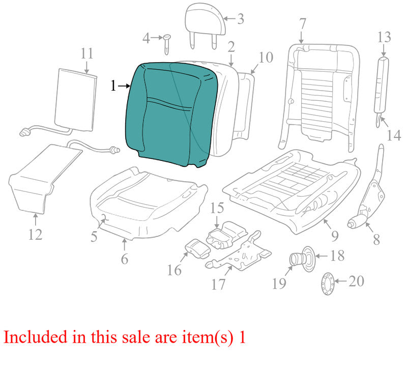 6W1Z5464417CB 2004-2011 Lincoln Towncar Front Right Seat Assembly Leather, Electric, w/o mem 