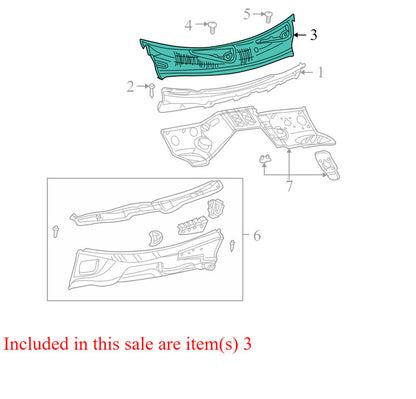 55155355AD 1999-2004 Jeep Grand Cherokee Windshield Wiper Cowl Trim Used OEM 55155355