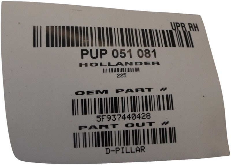 5F937440428 2005-2007 Ford Freestyle Passenger RH Upper B Pillar Trim Used OEM 5F937440428