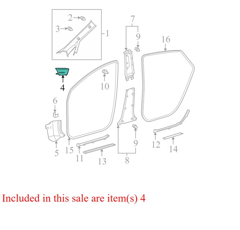6221847010B0 2004-2009 Toyota Prius Left A Pillar Trim End Cover Panel Used OEM 62219-47010