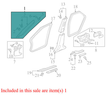 84151SDCA21ZB 2003-2007 Honda Accord FR A-Pillar Interior Trim Panel Used 84151SDCA21ZB OEM