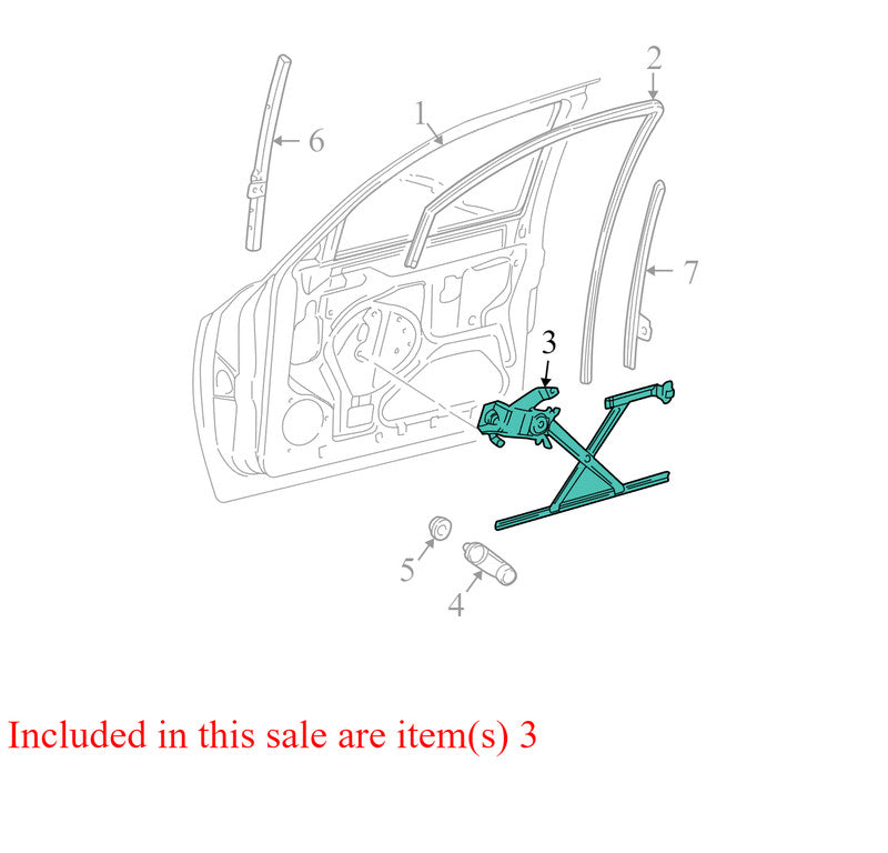 55257165AF 1997-2000 Dodge Dakota Driver FL Manual Window Regulator Used OEM 55257165AF 
