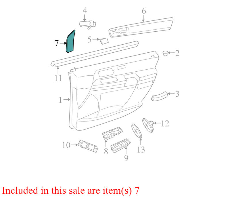 1BR42DX9AC 2008-2010 Chrysler Town &amp; Country Passenger FR Sail Panel Used OEM