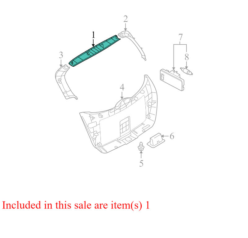 90904JM00A 2008-2015 Nissan Rogue Rear Trunk Liftgate Upper Trim Panel Used OEM 90904JM00A