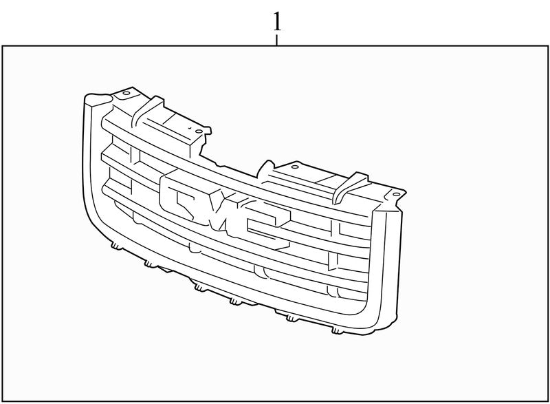 22918541 2007-2012 GMC Sierra 1500 Front Grille Used 22918541 OEM