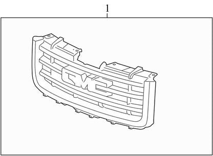 22918541 2007-2012 GMC Sierra 1500 Front Grille Used 22918541 OEM