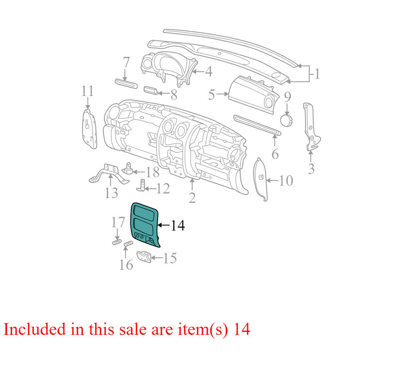 5KC22TRMAA 2002-2007 Jeep Liberty AC Climate Radio Dash Bezel Used 1AX30AAAAB OEM