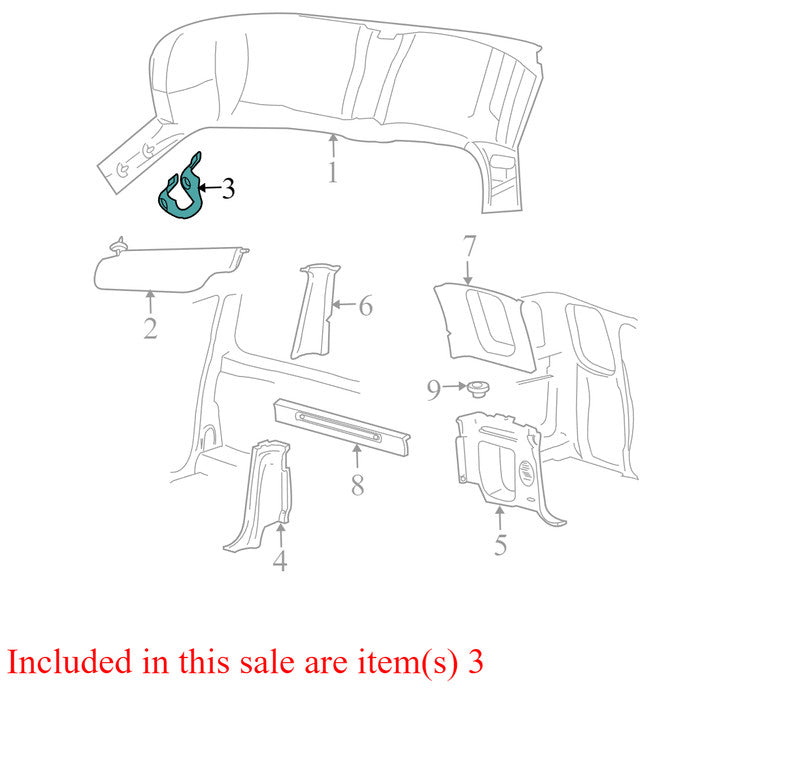 XL3Z1531406AAE 1999-2003 Ford F-150 Driver LH Interior Grab Handle Used OEM XL3Z1531406AAE 