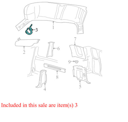 XL3Z1531406AAE 1999-2003 Ford F-150 Driver LH Interior Grab Handle Used OEM XL3Z1531406AAE 