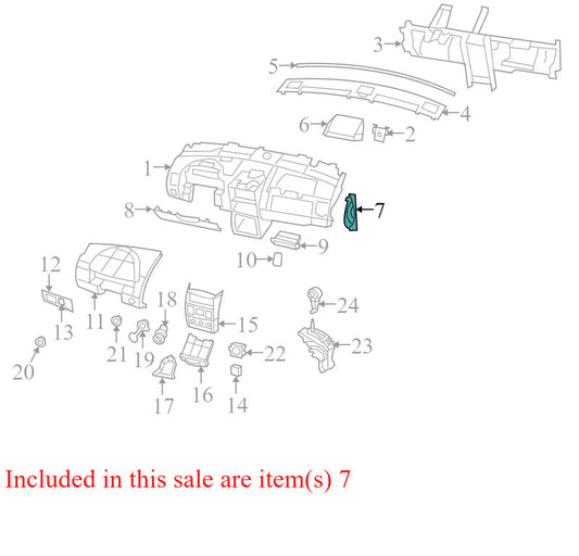 ZS64ES3AA 2008-2010 Chrysler Town &amp; Country Passenger FR Dashboard End Cap Used OEM