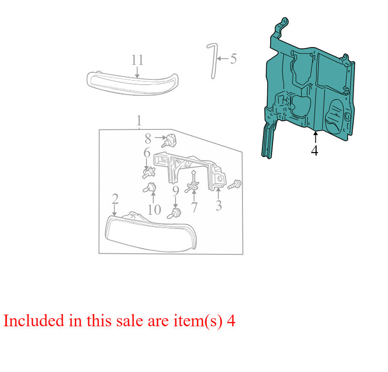 15750785 1999-2006 Chevrolet Silverado 1500 Driver FL Headlight Bracket Used OEM 15798919
