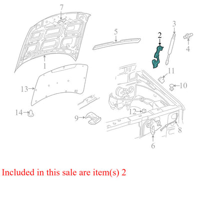 6L2Z16796AA 2006-2010 Mercury Mountaineer Passenger FR Hood Hinge Used OEM 6L2416800