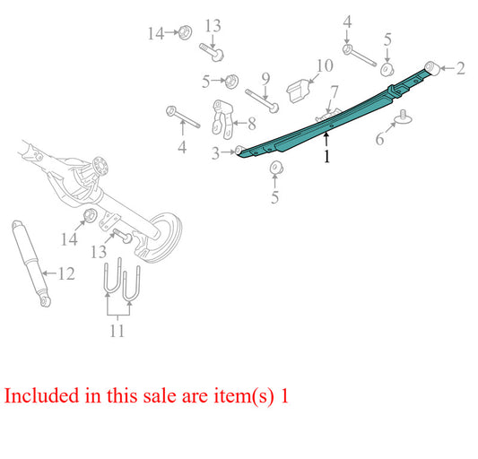52113141AI 2006-2008 Dodge Ram 1500 Mega Cab Rear Leaf Spring Assembly Used 52113141AI OEM