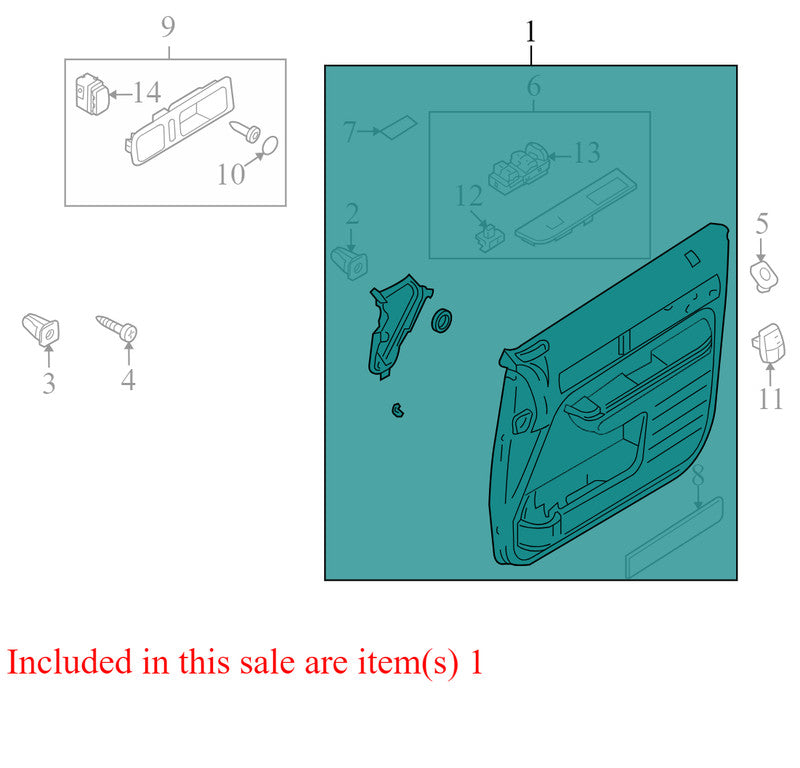 7A137823942 2007-2010 Lincoln MKX Driver FR Door Interior Trim Panel Used 7A137823942 OEM